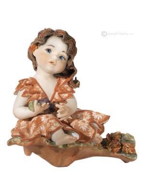 AUTUMN Capodimonte statuette, the four seasons in pure porcelain art.