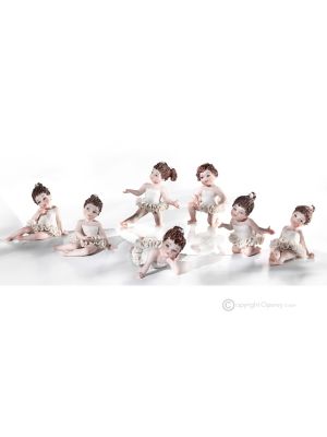 BALL - Capodimonte, 7 ballerinas in fine porcelain, elegance and poetry.