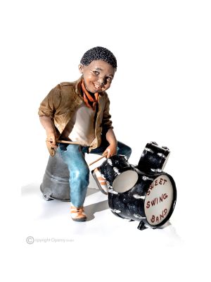 BILLY - Porcelain dolls, musician with drums, Italian art collectibles.