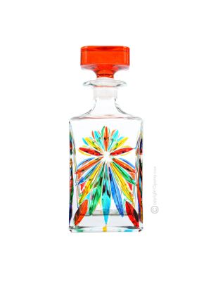 BOTTIGLIA OASIS Bottle crystal hand painted traditional technique colors Venice