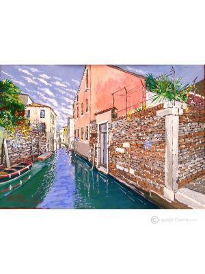 CANAL IN VENICE Acrylic painting on canvas modern Made in Italy 