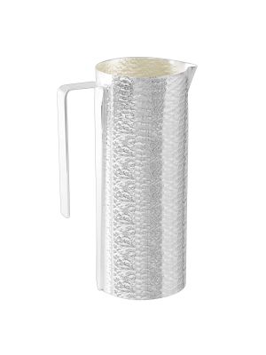 CARAFFA BATTITURA SMERIGLIATA Wine Water Decanter Carafe Silver Plated Artistic Creation Handcraft Made in Italy 45.7oz