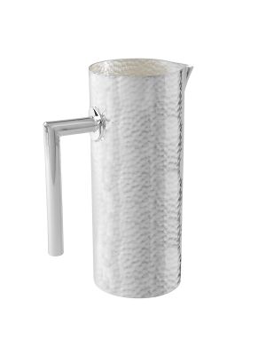 CARAFFA MANICO BOTTONE Wine Water Decanter Carafe Silver Plated Artistic Creation Handcraft Made in Italy *28.1oz