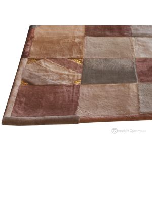 FURNISHING CARPET handmade genuine shaved Shearling leather Made in Italy