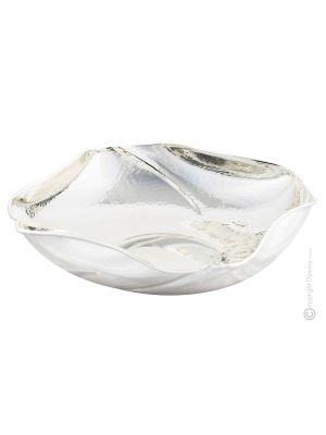 CIOTOLA QUADRA A FIORE Bowl Silver Plated Decorative Ornament Noble Metals Artistic Creation Handcraft Made in Italy