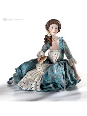 LADY - Romantic lady statuette in Capodimonte porcelain, Italian craftsmanship.