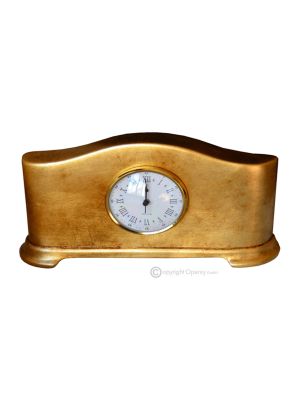 TABLE CLOCK Stand clock Baroque style artistic ceramic with 24k gold leaf Made in Italy