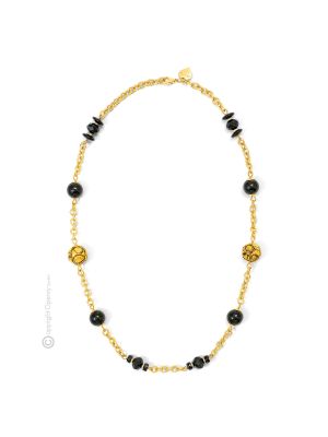 COLLANA MERLETTO fashion jewellery collier necklace handmade pearls in Murano-Venice glass with gold 18k authentic Made in Italy