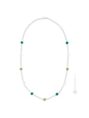 COLLANA DENISE fashion jewellery collier necklace handmade pearls in Murano-Venice glass with SILVER 925 authentic Made in Italy