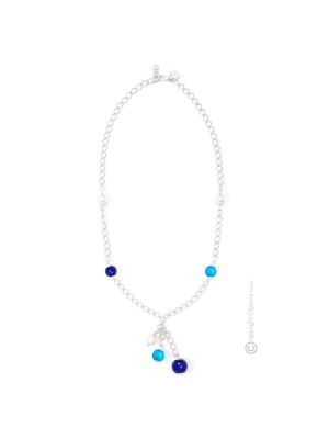 COLLANA DENISE fashion jewellery collier necklace handmade pearls in Murano-Venice glass with silver 925 authentic Made in Italy