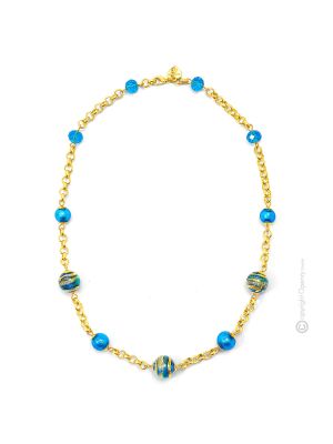 COLLANA FASCIA ORO fashion jewellery collier necklace handmade pearls in Murano-Venice glass with gold 18k authentic Made in Italy