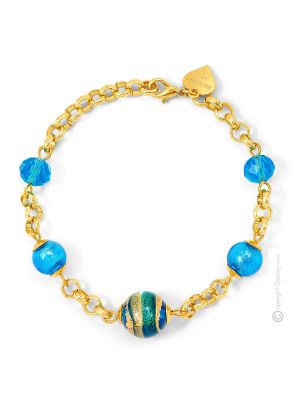 BRACCIALE FASCIA ORO fashion jewellery bracelet armlet handmade pearls in Murano-Venice glass with gold 18k authentic Made in Italy
