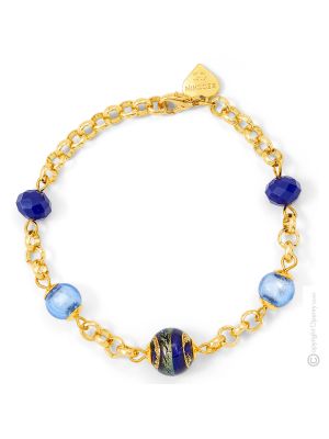 BRACCIALE FASCIA ORO fashion jewellery bracelet armlet handmade pearls in Murano-Venice glass with gold 18k authentic Made in Italy