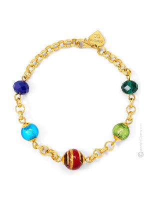 BRACCIALE FASCIA ORO fashion jewellery bracelet armlet handmade pearls in Murano-Venice glass with gold 18k authentic Made in Italy
