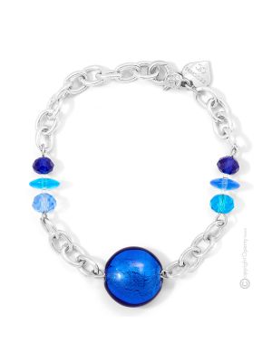 BRACCIALE WENDY fashion jewellery bracelet armlet handmade pearls in Murano-Venice glass with silver 925 authentic Made in Italy