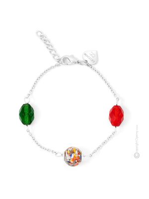 BRACCIALE ISABEL fashion jewellery bracelet armlet handmade pearls in Murano-Venice glass authentic Made in Italy