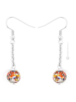 ORECCHINI ISABEL fashion jewellery Earrings handmade pearls in Murano-Venice glass authentic Made in Italy