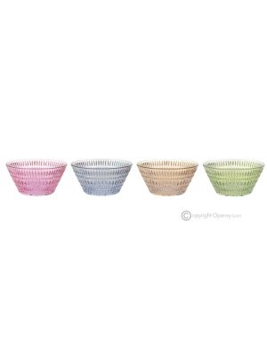 DIAMANTE Set of 4 dessert cups, modern design, superior quality glass, hand painted.