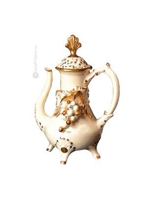AMPHORA handmade ceramic table ornament Baroque style artistic with 24k gold details Swarovski crystals