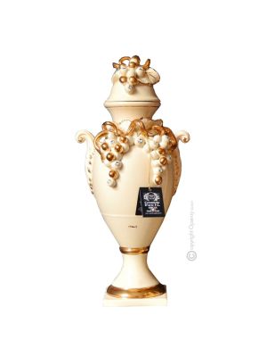VASE PIACEVOLE Baroque style artistic ceramic with 24k gold details Made in Italy