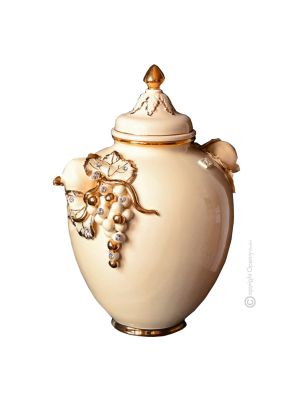 VASE DELIZIOSO Baroque style artistic ceramic with 24k gold details Made in Italy