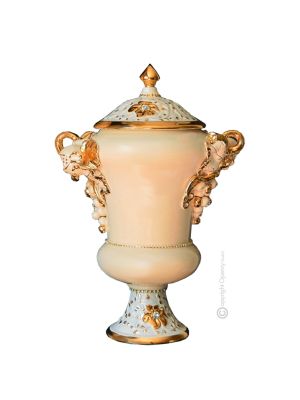 VASE ELEGANTE Baroque style artistic ceramic with 24k gold details Made in Italy