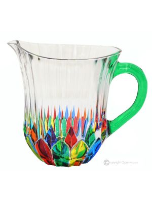 ADAGIO Pitcher, decanter, carafe, superior quality glass hand painted modern design.