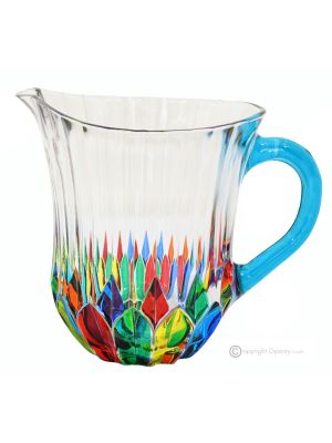 ADAGIO Pitcher, decanter, carafe, superior quality glass hand painted modern design.