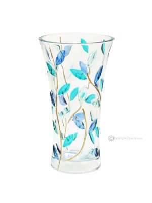 LAURUS Authentic hand painted vase modern decorative in premium quality glass.