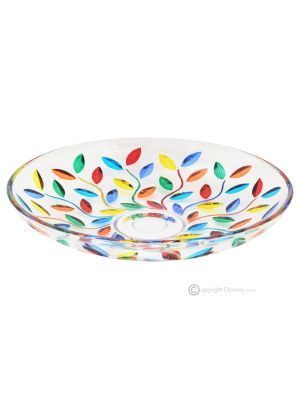 LAURUS Authentic hand painted centerpiece modern decorative in premium quality glass.