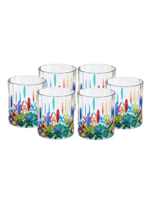 OPERA Set of 6 authentic modern hand painted glasses in superior quality glass.