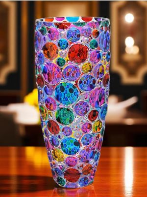 LISBOA Authentic Hand Painted Modern Decorative Crystal Vase.