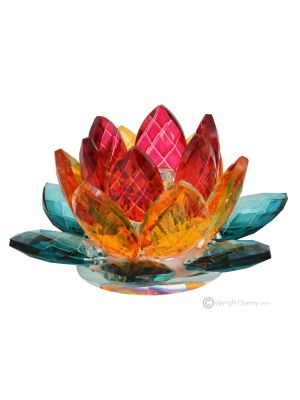 Candlestick, candle holder in hand-painted crystal, modern design.