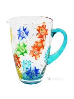 AGUA Pitcher, decanter, carafe, superior quality glass hand painted modern design.