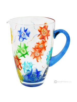 AGUA Pitcher, decanter, carafe, superior quality glass hand painted modern design.