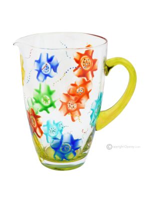 AGUA Pitcher, decanter, carafe, superior quality glass hand painted modern design.