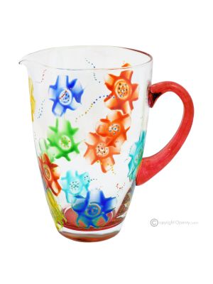 AGUA Pitcher, decanter, carafe, superior quality glass hand painted modern design.