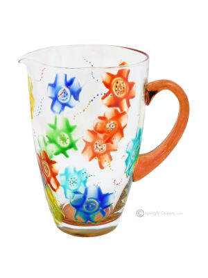AGUA Pitcher, decanter, carafe, superior quality glass hand painted modern design.