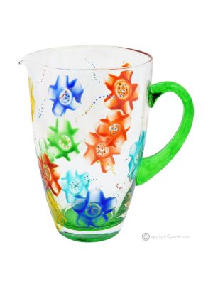 AGUA Pitcher, decanter, carafe, superior quality glass hand painted modern design.