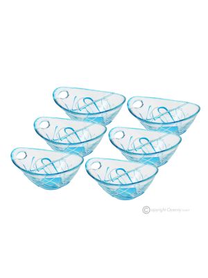 PRACTICA Set of 6 dessert cups, modern design, superior quality glass, hand painted.