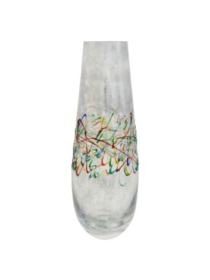 TRAVIATA Authentic hand painted vase modern decorative in superior quality glass.