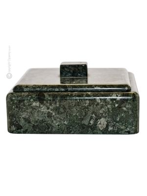 COFANETTO PORTAGIOIE MARMO VERDE GUATEMALA jewellery box sculpture in Guatemala green marble authentic hand Made in Italy