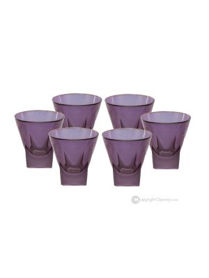 DEBBY Set of 6 authentic modern hand painted liqueur glasses in superior quality glass.