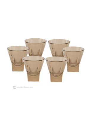 Set of 6 authentic modern hand painted liqueur glasses in premium quality glass.
