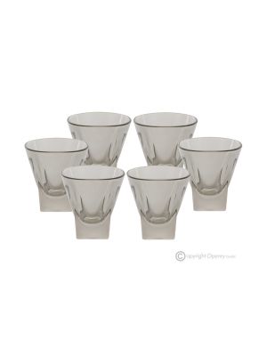 DEBBY Set of 6 authentic modern hand painted liqueur glasses in superior quality glass.