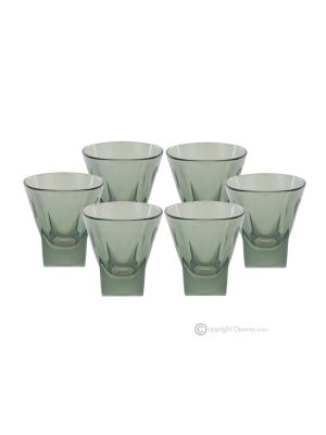 DEBBY Set of 6 authentic modern hand painted liqueur glasses in superior quality glass.