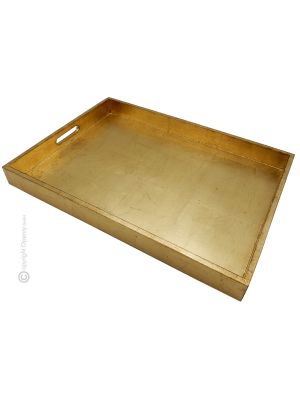 VASSOIO MANICI FORATI Wooden tray with gold-leaf decorated hand painted Florence authentic Made in Italy