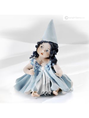 BLUE FAIRY Capodimonte fairytale statuette, enchantment and fine porcelain.