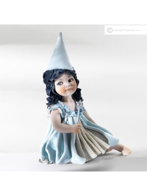 BLUE FAIRY Capodimonte porcelain, figurine inspired by fairy tales, refined art.