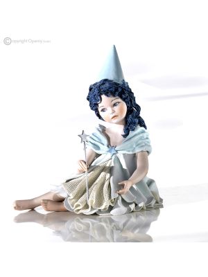 BLUE FAIRY Romantic Capodimonte statuette, fairy-tale touch in porcelain.